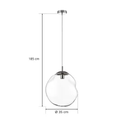 Sol glas-hængelampe, Ø 35cm, sort/klar