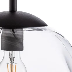 Sol glas-hængelampe, Ø 35cm, sort/klar