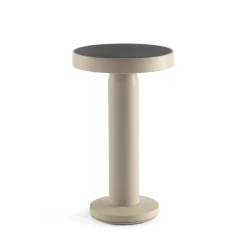 Solar-LED-bordlampe Cairo, beige, plast, IP44, 21 cm