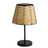 Solar-LED-bordlampe Dalisay, brun, rattan, 31 cm, IP44