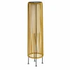 Solar-LED-gulvlampe Livay, okker, rattan, 68 cm, IP44