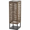 Solar-LED-terrasselampe Marcjanna, brun, rattan, 47 cm