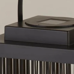 Solar-LED-terrasselampe Sophelia, 26 cm, sort, rattan