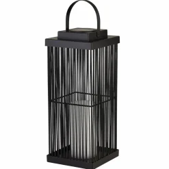 Solar-LED-terrasselampe Sophelia, 36 cm, sort, rattan