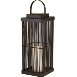 Solar-LED-terrasselampe Sophelia, 36 cm, sort, rattan