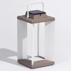 Solcellelanterne Teckalu, Duratek/hvid, 45,5 cm