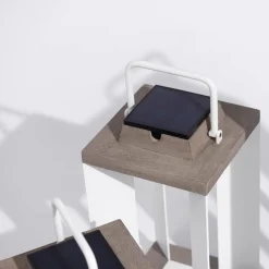 Solcellelanterne Teckalu, Duratek/hvid, 36,5 cm