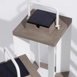 Solcellelanterne Teckalu, Duratek/hvid, 36,5 cm