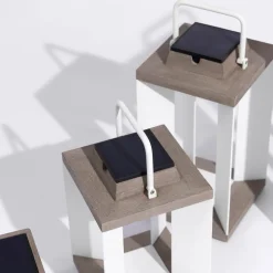 Solcellelanterne Teckalu, Duratek/hvid, 36,5 cm