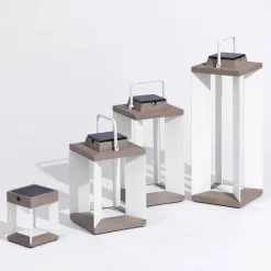 Solcellelanterne Teckalu, Duratek/hvid, 36,5 cm