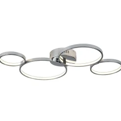 Solexa LED-loftlampe, ringformet, kromlook