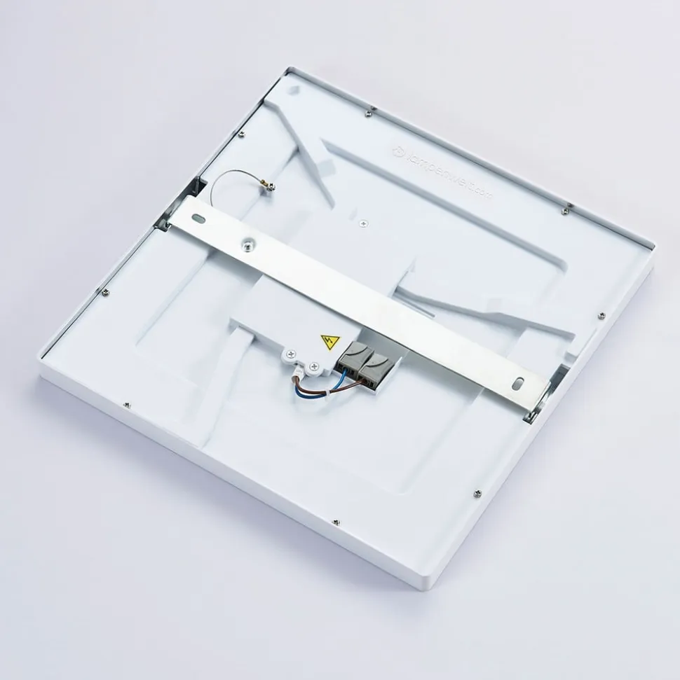 Solvie LED-loftlampe, sølv, kantet, 30 x 30 cm