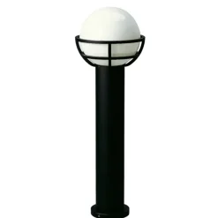 Sort pullertlampe med opalglas