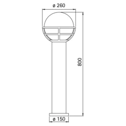 Sort pullertlampe med opalglas