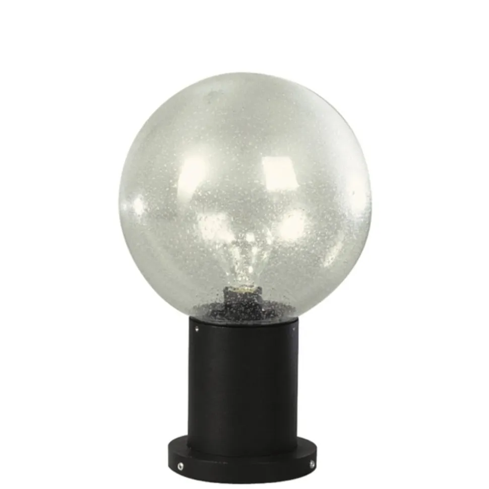 Sort sokkellampe II med blæreglas