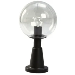 Sort sokkellampe, med krystalglas