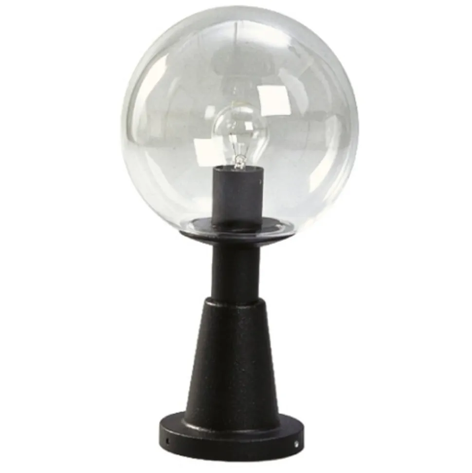 Sort sokkellampe, med krystalglas