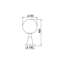 Sort sokkellampe, med krystalglas