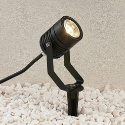 Sort udendørs LED-spot Maris med jordspyd