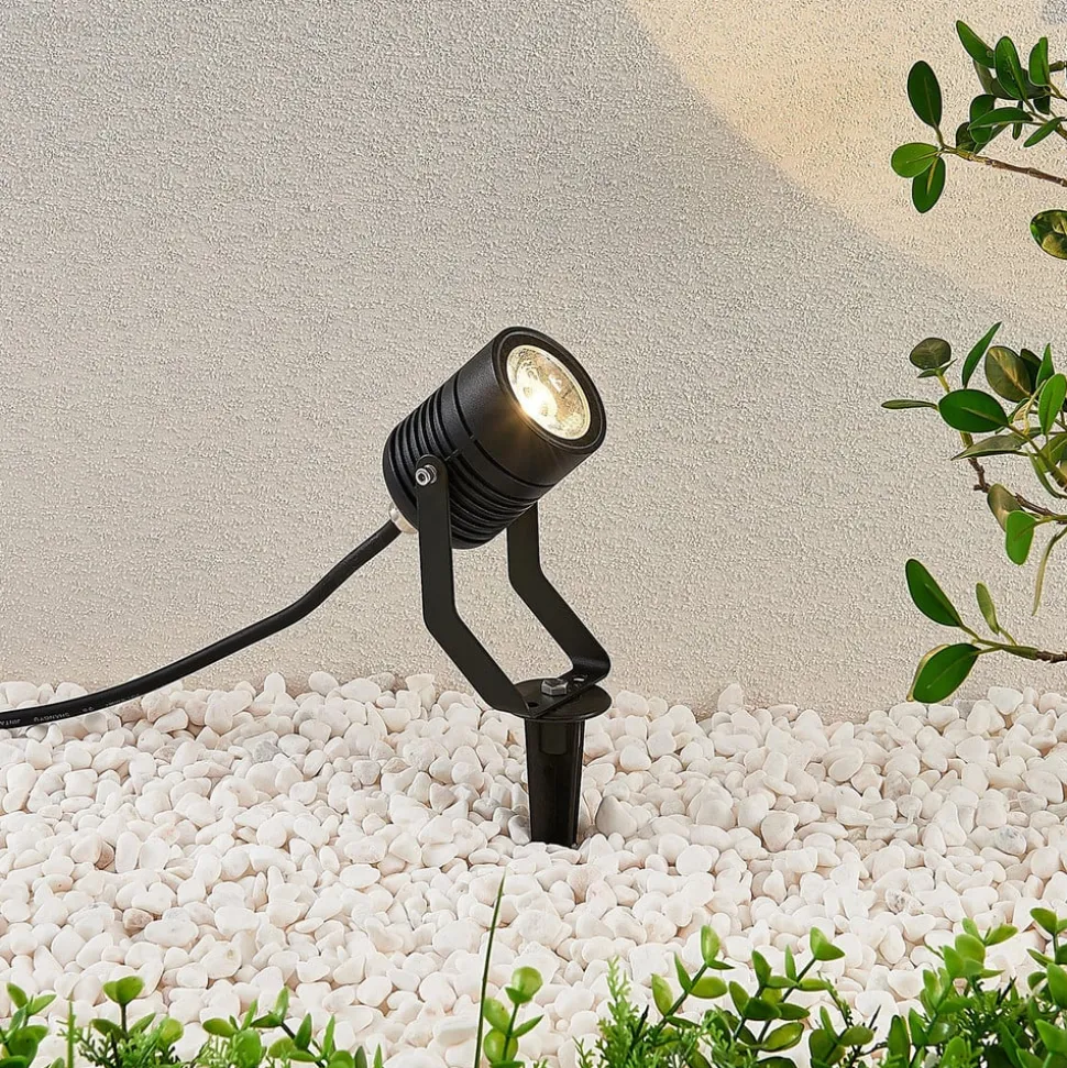 Sort udendørs LED-spot Maris med jordspyd