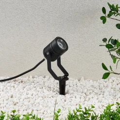 Sort udendørs LED-spot Maris med jordspyd