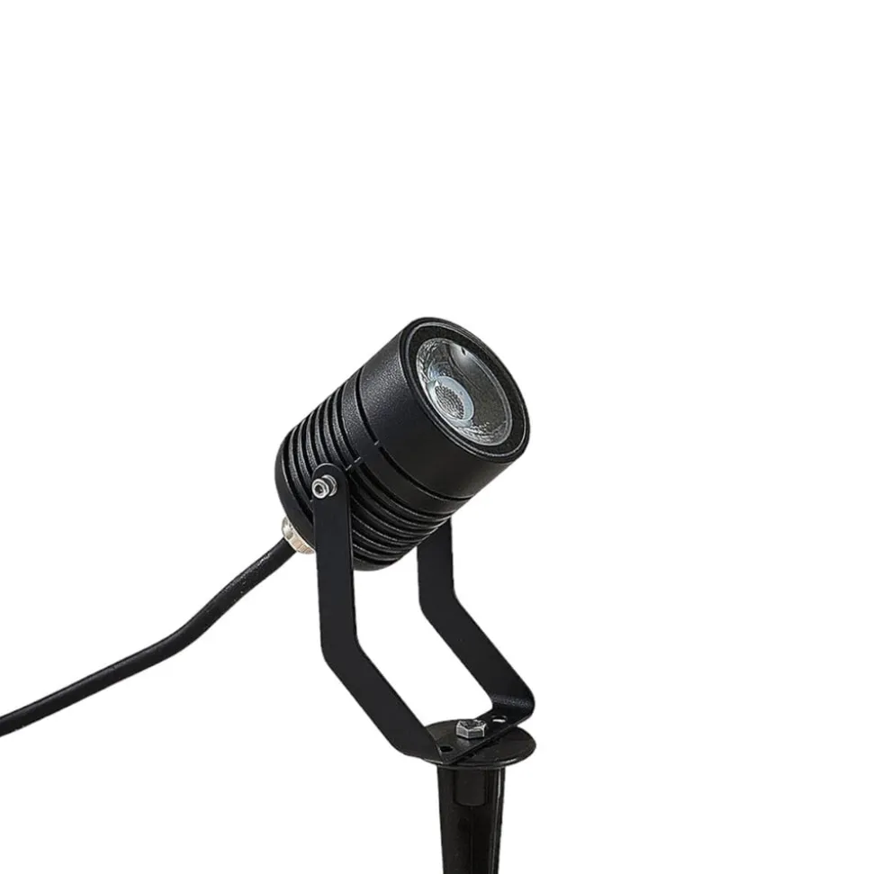 Sort udendørs LED-spot Maris med jordspyd