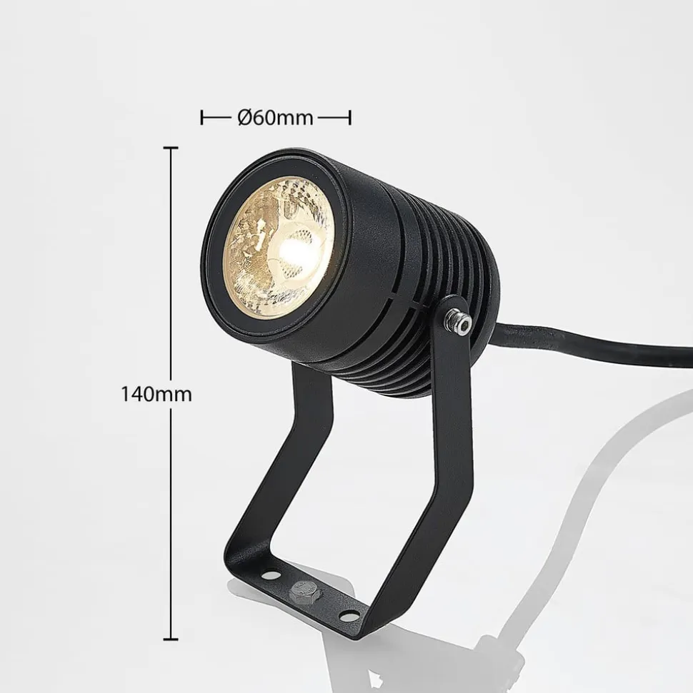 Sort udendørs LED-spot Maris med jordspyd