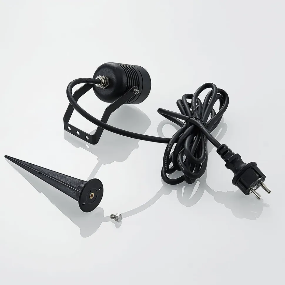 Sort udendørs LED-spot Maris med jordspyd