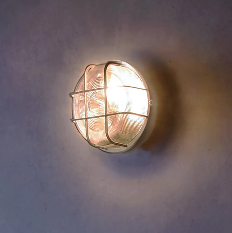 Sotano Retro lampe til vådrum, grå, Ø 18 cm, plast IP44