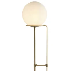 Sphere gulvlampe, antik messing, med glaskugle