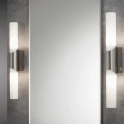 Splash væglampe, 2 lyskilder, mat nikkel