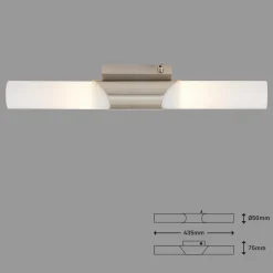 Splash væglampe, 2 lyskilder, mat nikkel