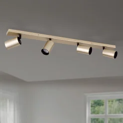 Spotlight Sean, 4 lyskilder, guldfarvet, metal, drejeligt monteret