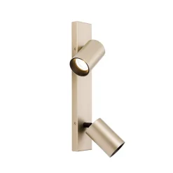 Spotlight Sean, 2 lyskilder, guldfarvet, metal, drejeligt monteret