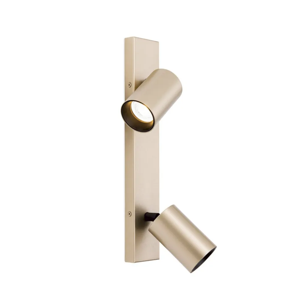 Spotlight Sean, 2 lyskilder, guldfarvet, metal, drejeligt monteret