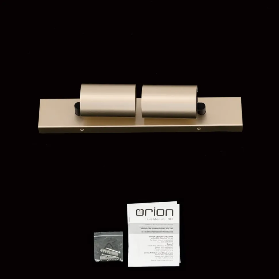 Spotlight Sean, 2 lyskilder, guldfarvet, metal, drejeligt monteret