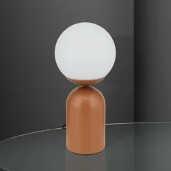 Stanley bordlampe, koralrød, højde 32 cm, keramik/glas