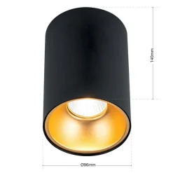 Starlight loftspot, rundt, sort