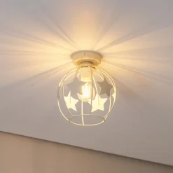 Stars loftlampe, sandfarvet, metal, Ø 21 cm