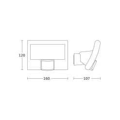 STEINEL XLED curved S udendørsspot, antracit