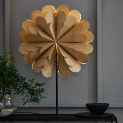 Stående stjerne Maravilla, guld/sort Højde 68 cm