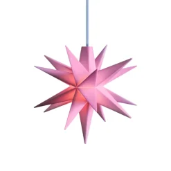 STERNTALER LED-stjerne, lyserød, Ø 8 cm, 18 takker, IP44 batteri