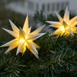 STERNTALER Lyskæde Stjerne, hvid Ø 12 cm 18 takker 3 lyskilder.