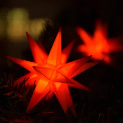 STERNTALER Lyskæde Stjerne, rød, Ø 12 cm 18 takker 3 lyskilder