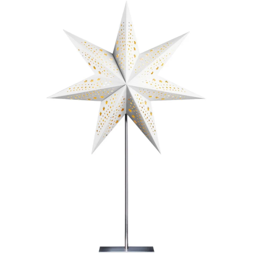 STERNTALER papirstjerne, hvid, 7-takket, Ø 45 cm, højde 70 cm
