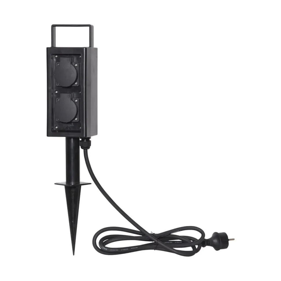 Stikdåse med stik-kabel, jordspyd