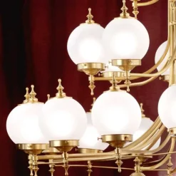 Stilig OBJEKT lysekrone i bronze med 32 lys