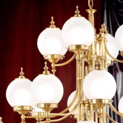 Stilig OBJEKT lysekrone i bronze med 32 lys