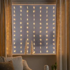 Stjerner LED-lysforhæng, 120 lyskilder, ravgult