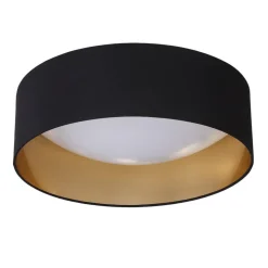 Stof loftslampen Coleen i sort, gylden inden i